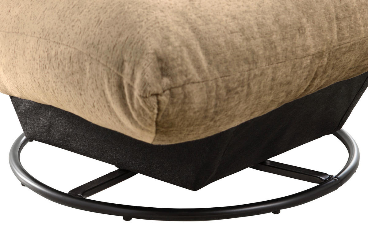 RELAXSESSEL in Textil Hellbraun  - Hellbraun/Schwarz, Design, Textil/Metall (100/78/96cm) - Livetastic