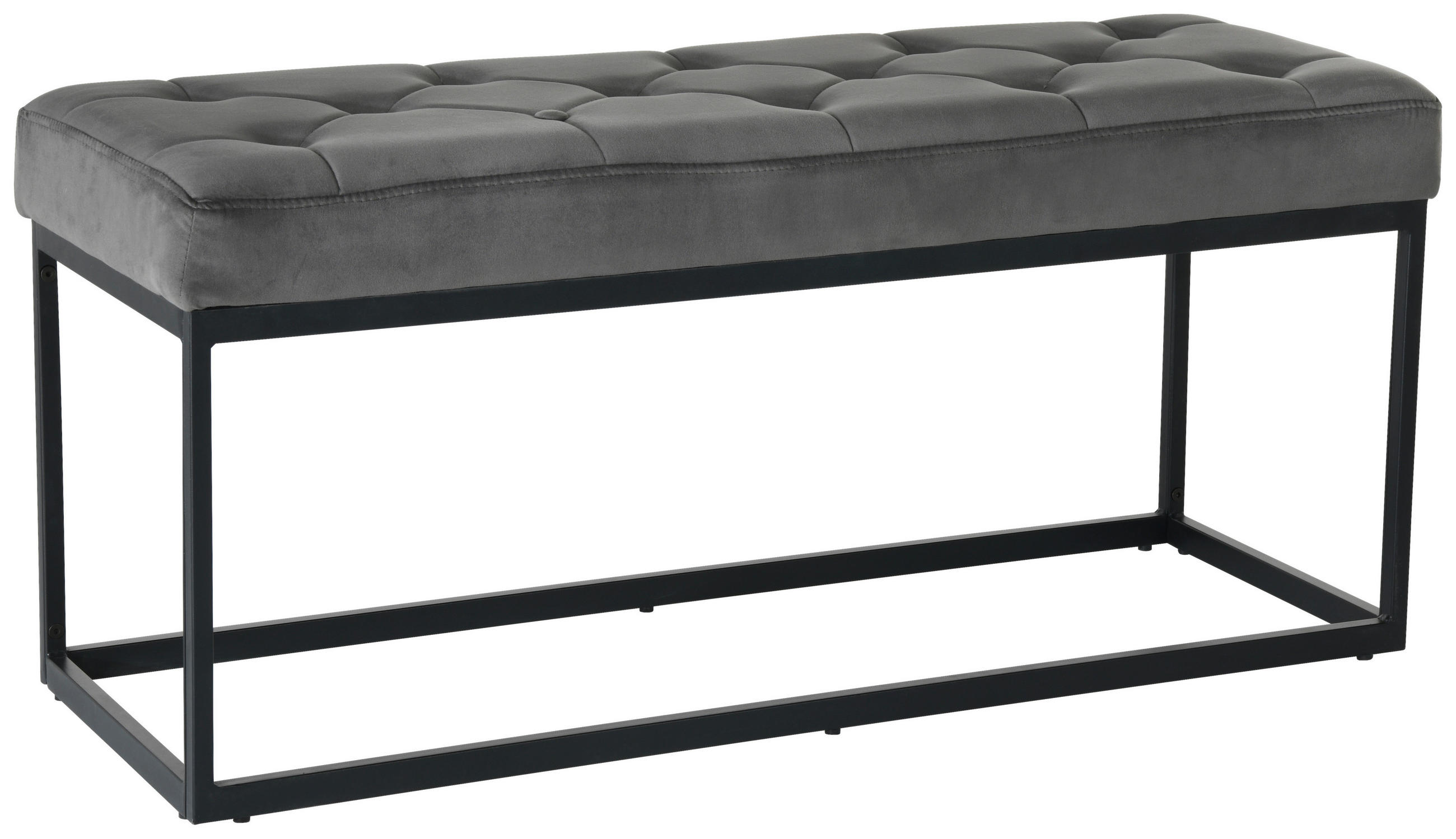 GARDEROBENBANK - Schwarz/Grau, Design, Textil/Metall (103/47/38cm) - MID.YOU