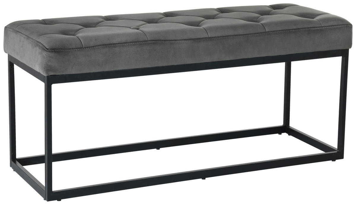 GARDEROBNA KLOP siva - črna/siva, Design, kovina/tekstil (103/47/38cm) - MID.YOU