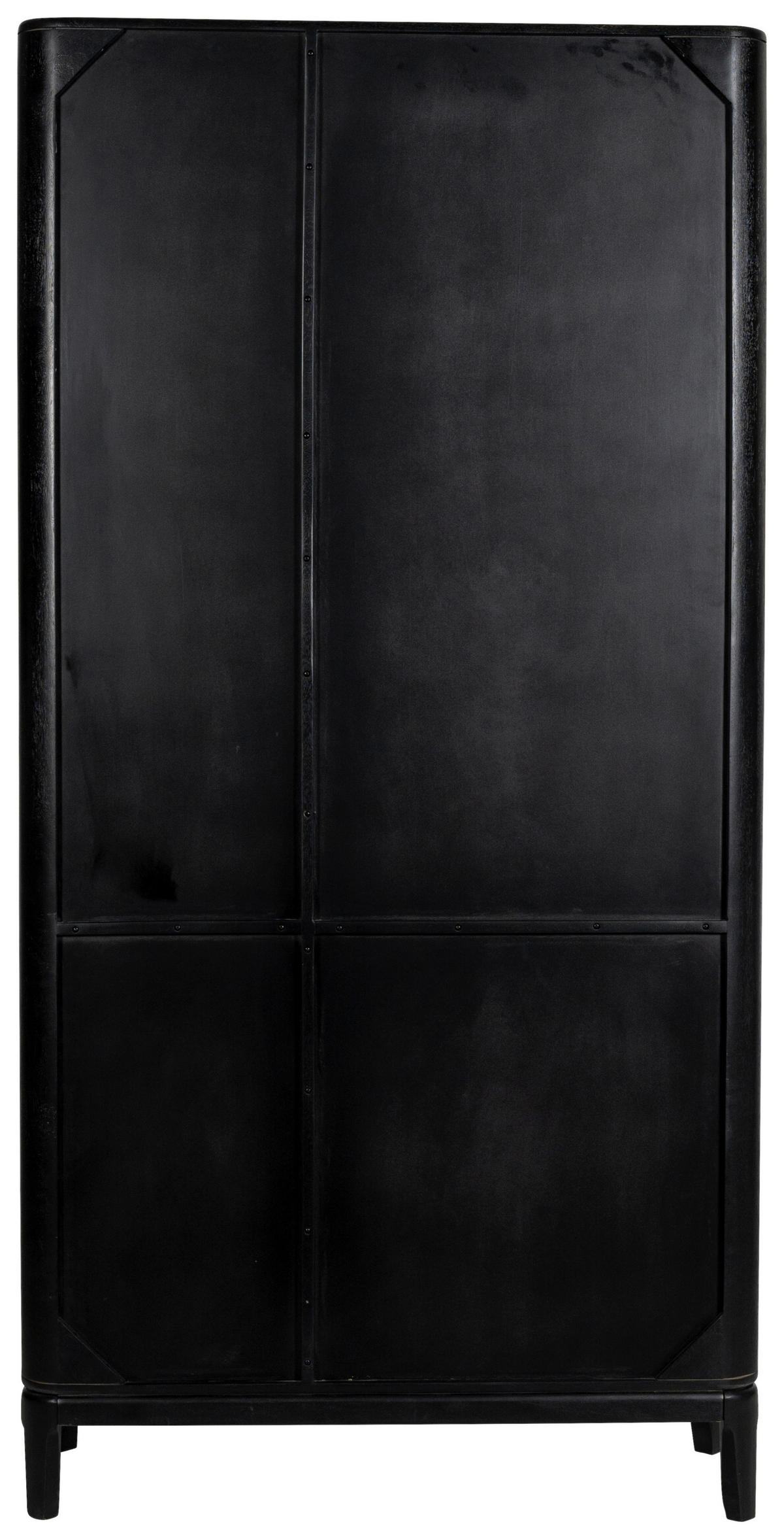 VITRINE  in massiv Mangoholz, Sheesham Braun, Naturfarben, Schwarz - Schwarz/Braun, Design, Glas/Holz (100/200/40cm) - Ambia Home