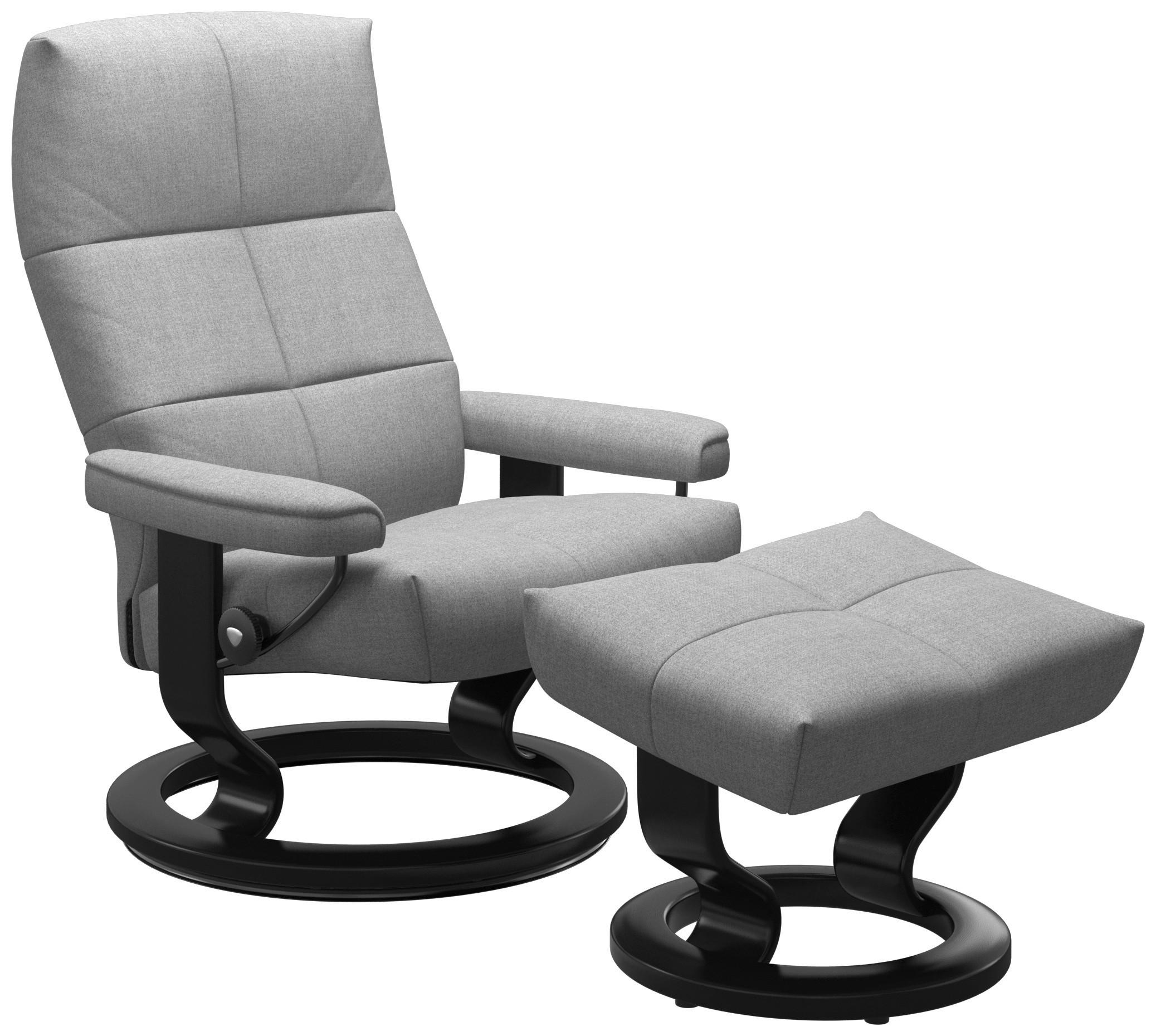RELAXSESSELSET beschichtet Relaxfunktion    - Hellgrau/Schwarz, Design, Holz/Textil (75/101/73cm) - Stressless