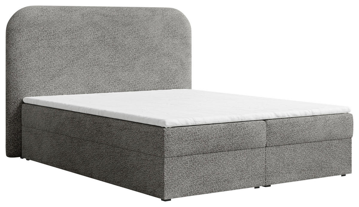 BOXBETT 180/200 cm,  in Anthrazit, Bettkasten, Topper,  - Anthrazit/Schwarz, MODERN, Holz/Kunststoff (180/200cm) - MID.YOU