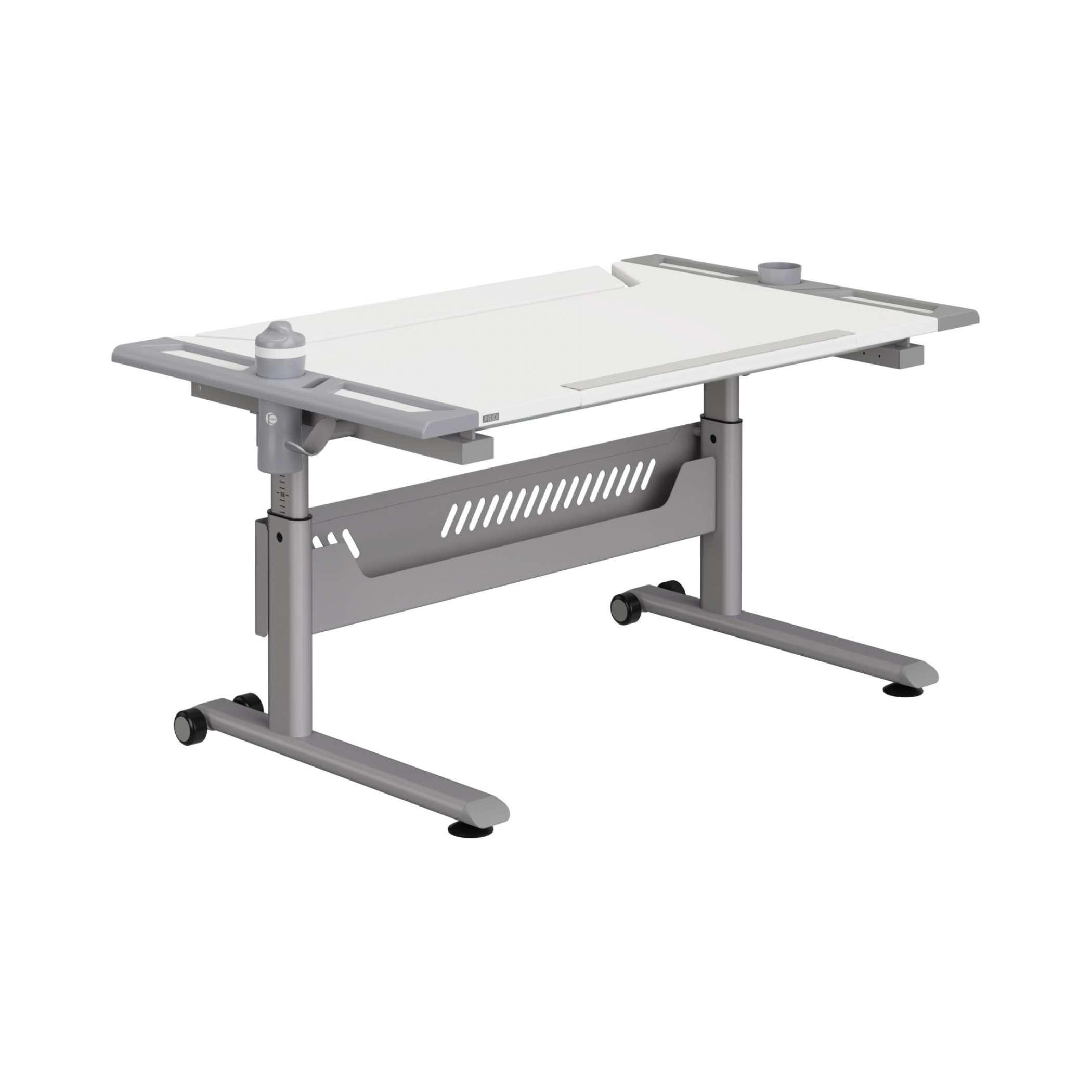 IFJÚSÁGI ÍRÓASZTAL  - ezüst/fehér, Design, műanyag/faalapú anyag (120,4/70,4/53-79cm) - Paidi