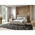 POLSTERBETT gepolstertes Kopfteil, Lattenrost, Bettkasten Creme 180/200 cm - Creme/Schwarz, KONVENTIONELL, Holz/Textil (180/200cm) - Hom`in