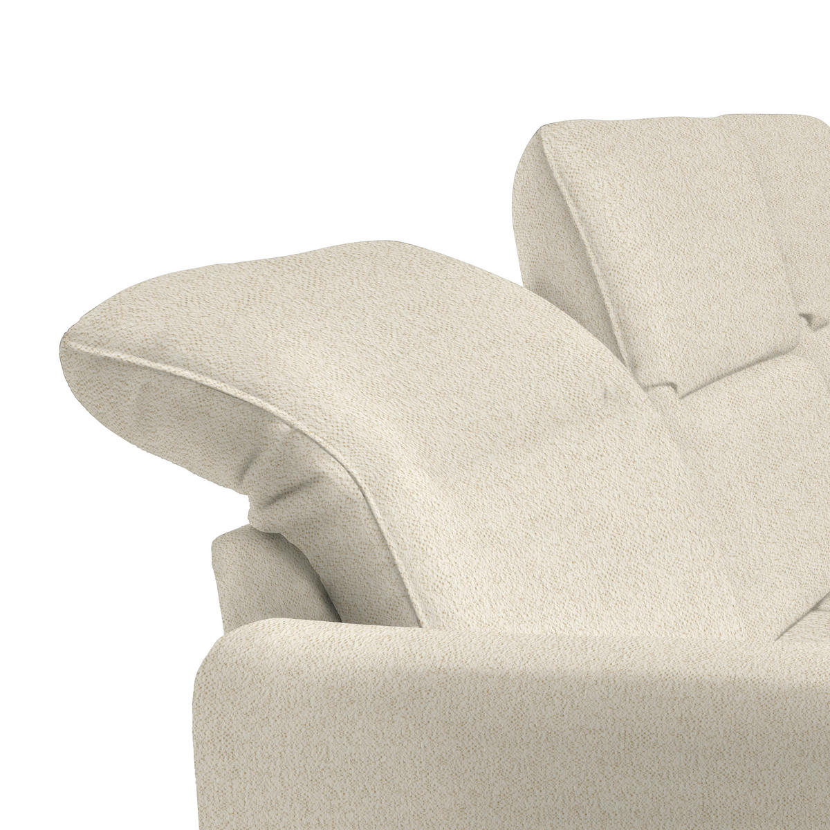 ECKSOFA Creme Chenille  - Creme/Schwarz, KONVENTIONELL, Textil/Metall (254/190cm) - Livetastic