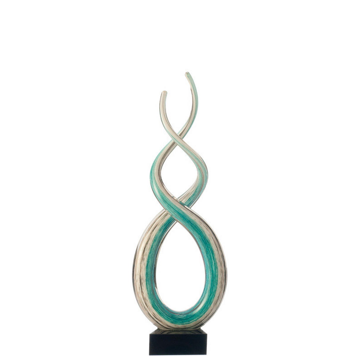 SKULPTURA - bijela/tirkizna, Basics, staklo (38cm) - Leonardo