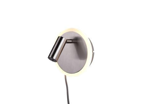 NÁSTENNÉ LED SVIETIDLO, 15 cm - biela/niklová, Basics, kov/plast (15cm)