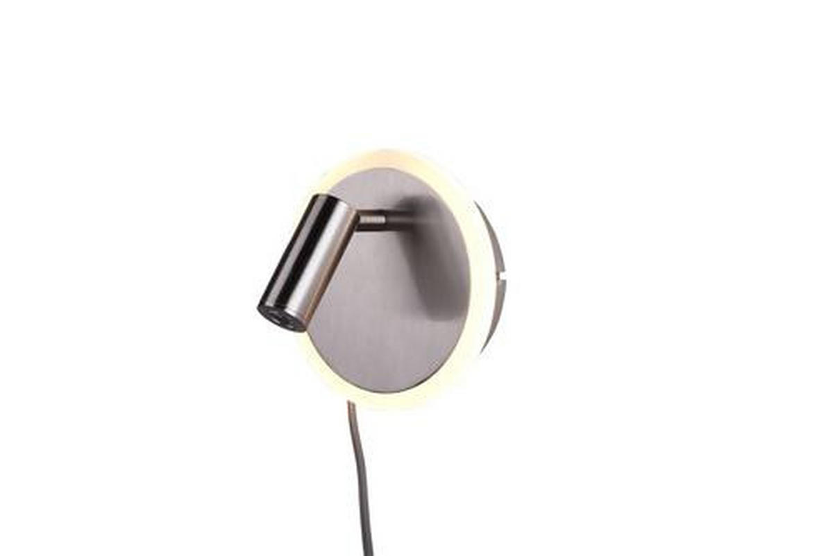 NÁSTENNÉ LED SVIETIDLO, 15 cm - biela/niklová, Basics, kov/plast (15cm)