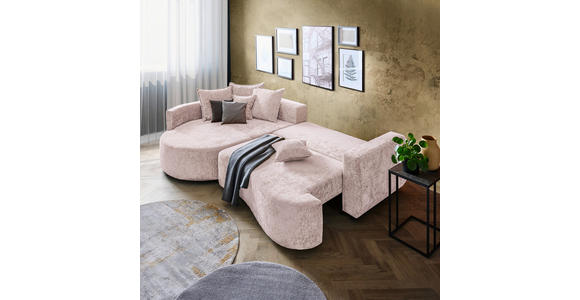 ECKSOFA Beige Chenille - Beige/Schwarz, Design, Kunststoff/Textil (194/307cm) - Carryhome