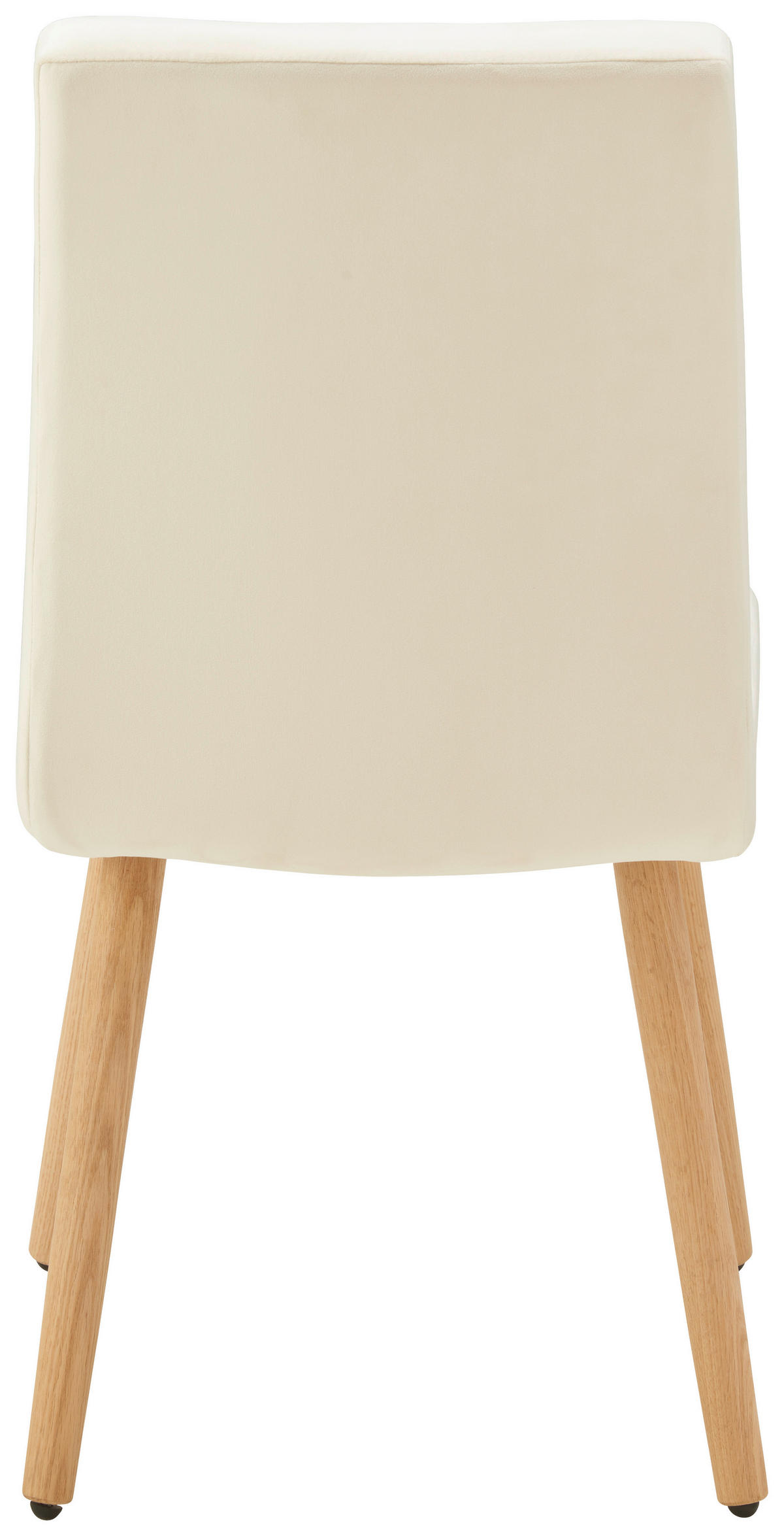 STUHL Samt Beige, Eichefarben Eiche massiv  - Eichefarben/Beige, MODERN, Holz/Textil (47/89/61cm) - MID.YOU