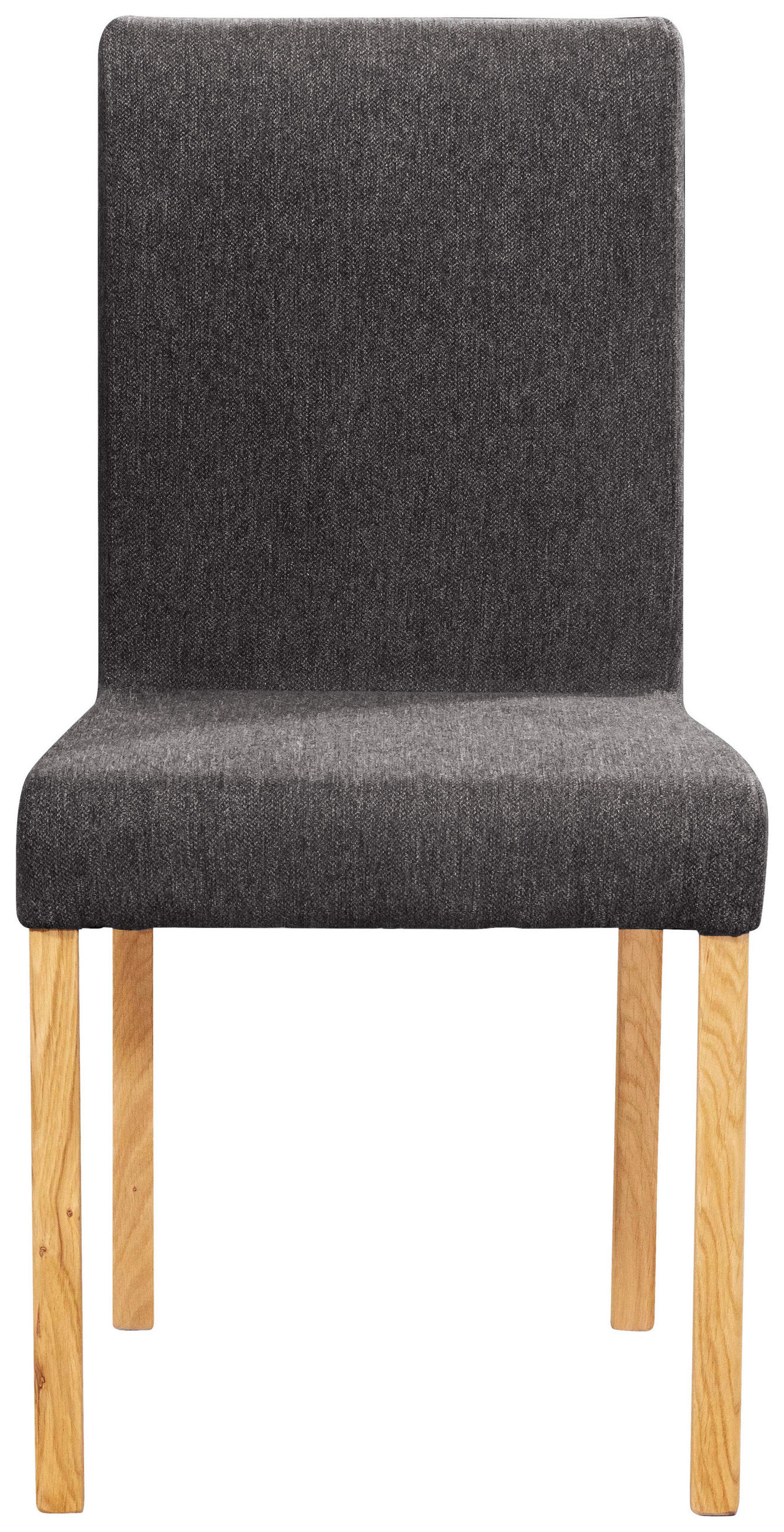 STUHL Webstoff Schwarz, Eichefarben Eiche vollmassiv  - Eichefarben/Schwarz, KONVENTIONELL, Holz/Textil (47/94/59cm) - Linea Natura