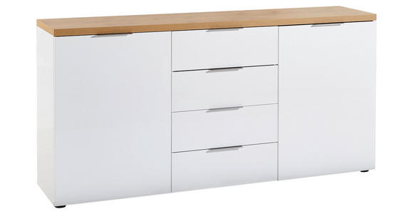 SIDEBOARD in 180/89/43 cm - Eichefarben/Alufarben, Design, Holzwerkstoff/Kunststoff (180/89/43cm) - Xora