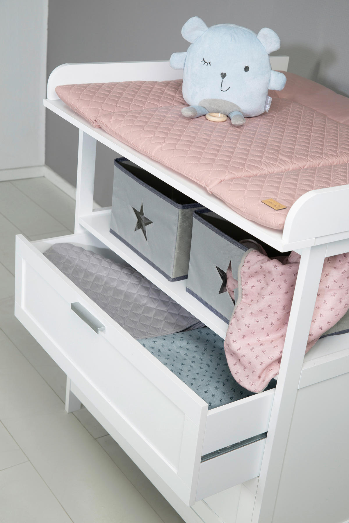 Wickelkommode White Hamburg 87/100/75 cm  - Weiss, Romantik / Landhaus, Holzwerkstoff/Kunststoff (87/100/75cm) - Based
