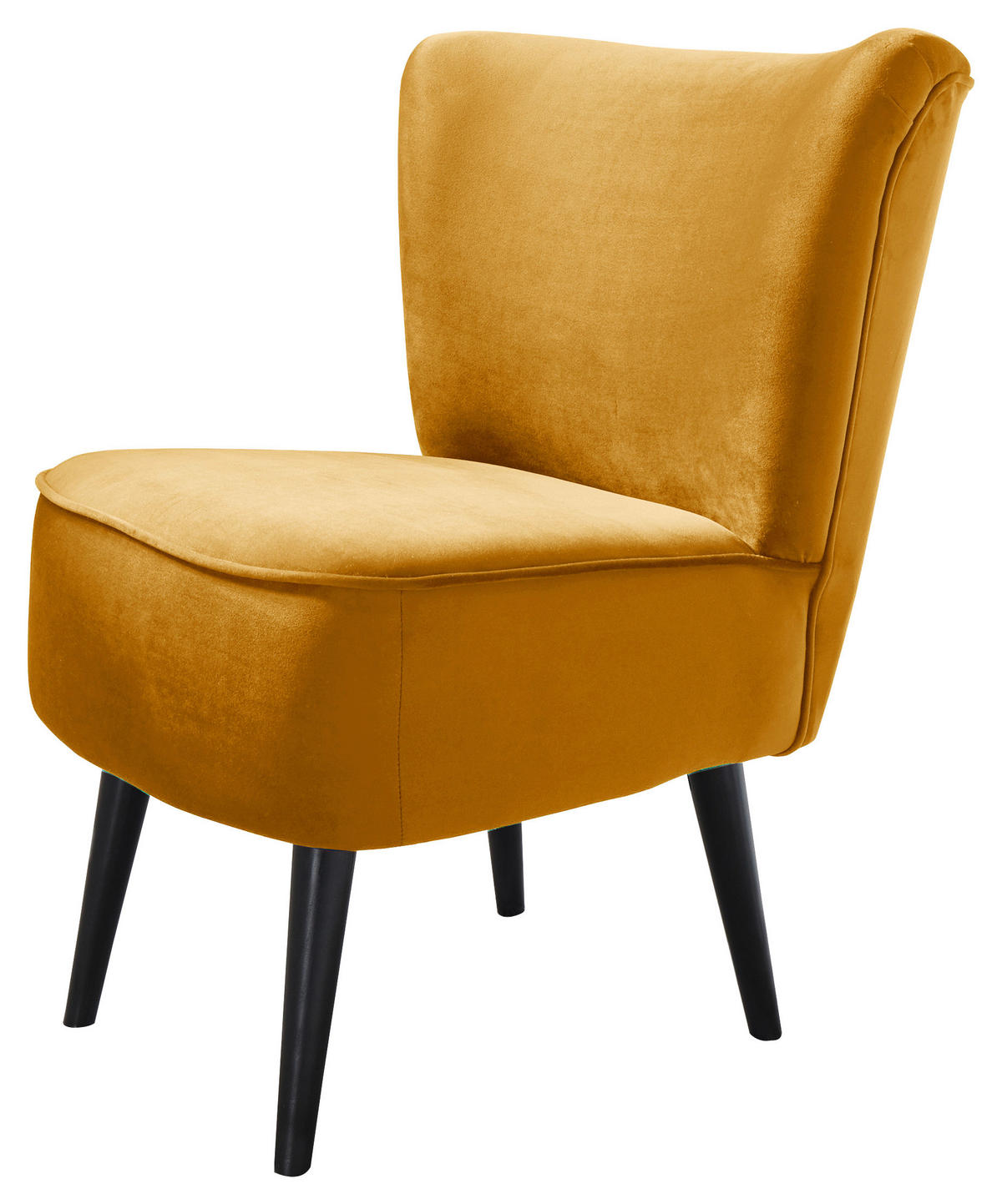 SESSEL Mikrovelours Goldfarben    - Goldfarben/Schwarz, Trend, Holz/Textil (65/89/70cm) - MID.YOU