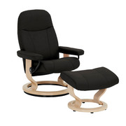 RELAXSESSELSET in Holz, Leder Naturfarben, Schwarz - Schwarz/Naturfarben, Natur, Leder/Holz (72/94/70cm) - Stressless