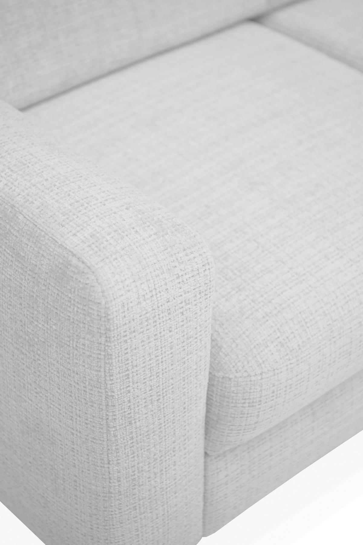 ECKSOFA FABIO Hellgrau Chenille Bettkasten, Kopfteilverstellung  - Hellgrau/Schwarz, Design, Textil/Metall (174/223cm) - Livetastic