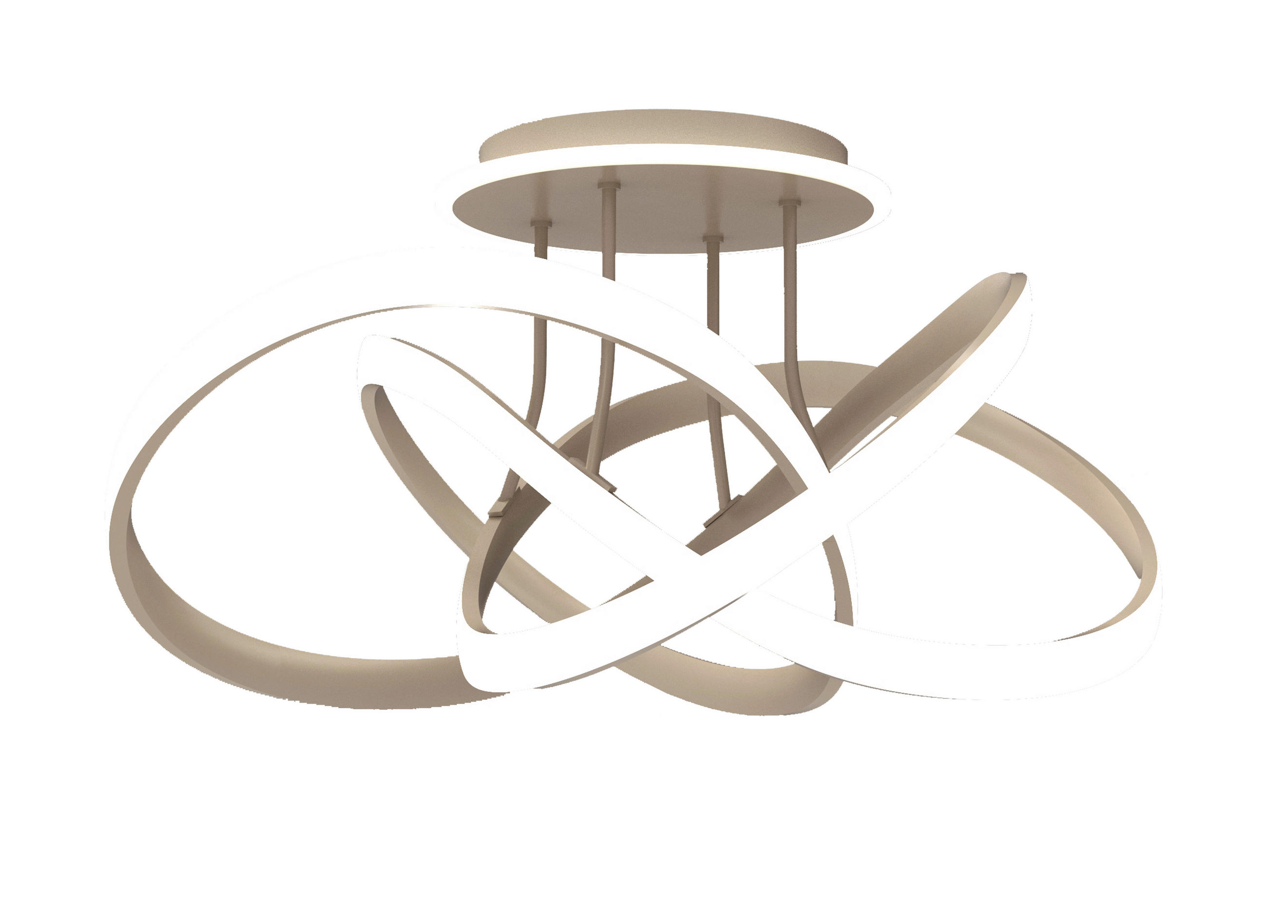 LED-DECKENLEUCHTE Bandol 64/34,5 cm   - Sandfarben, Design, Kunststoff/Metall (64/34,5cm)