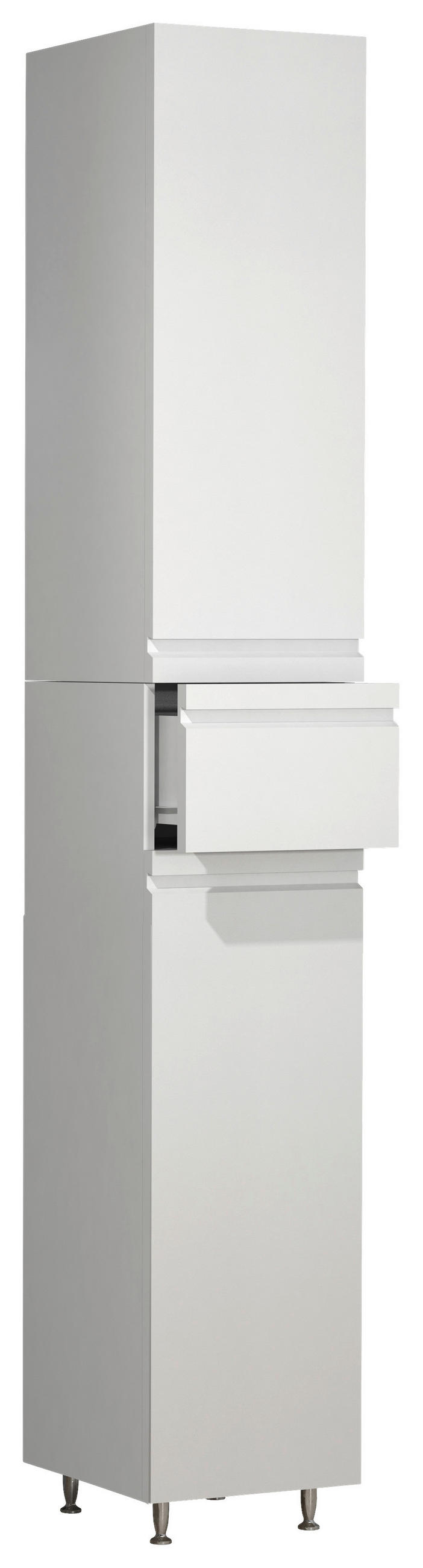 HÖGSKÅP  - vit/silver, Modern, trämaterial/plast (30/180/31,6cm) - MID.YOU