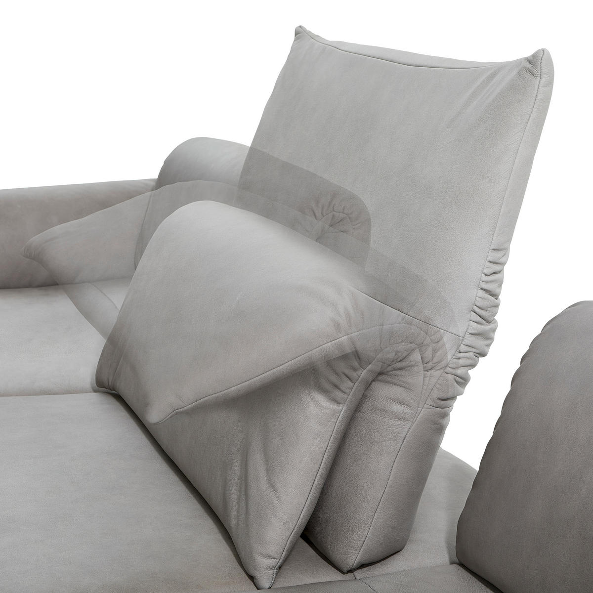 ECKSOFA in Echtleder Grau  - Anthrazit/Grau, Design, Leder/Metall (173/308cm) - Joop!