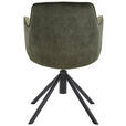 ARMLEHNSTUHL  , Sitzfläche 360° drehbar  , Schwarz, Olivgrün  - Schwarz/Olivgrün, Design, Textil/Metall (60/88/64cm) - Novel
