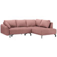 ECKSOFA in Samt Altrosa  - Schwarz/Altrosa, Design, Textil/Metall (250/191cm) - Carryhome