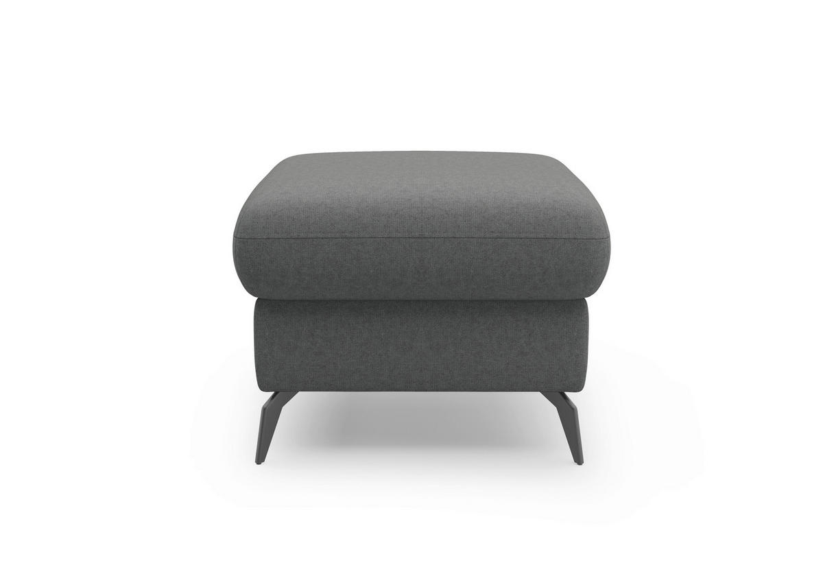 HOCKER Flachgewebe Dunkelgrau  - Dunkelgrau/Schwarz, KONVENTIONELL, Textil/Metall (58/50/58cm) - Sit & More