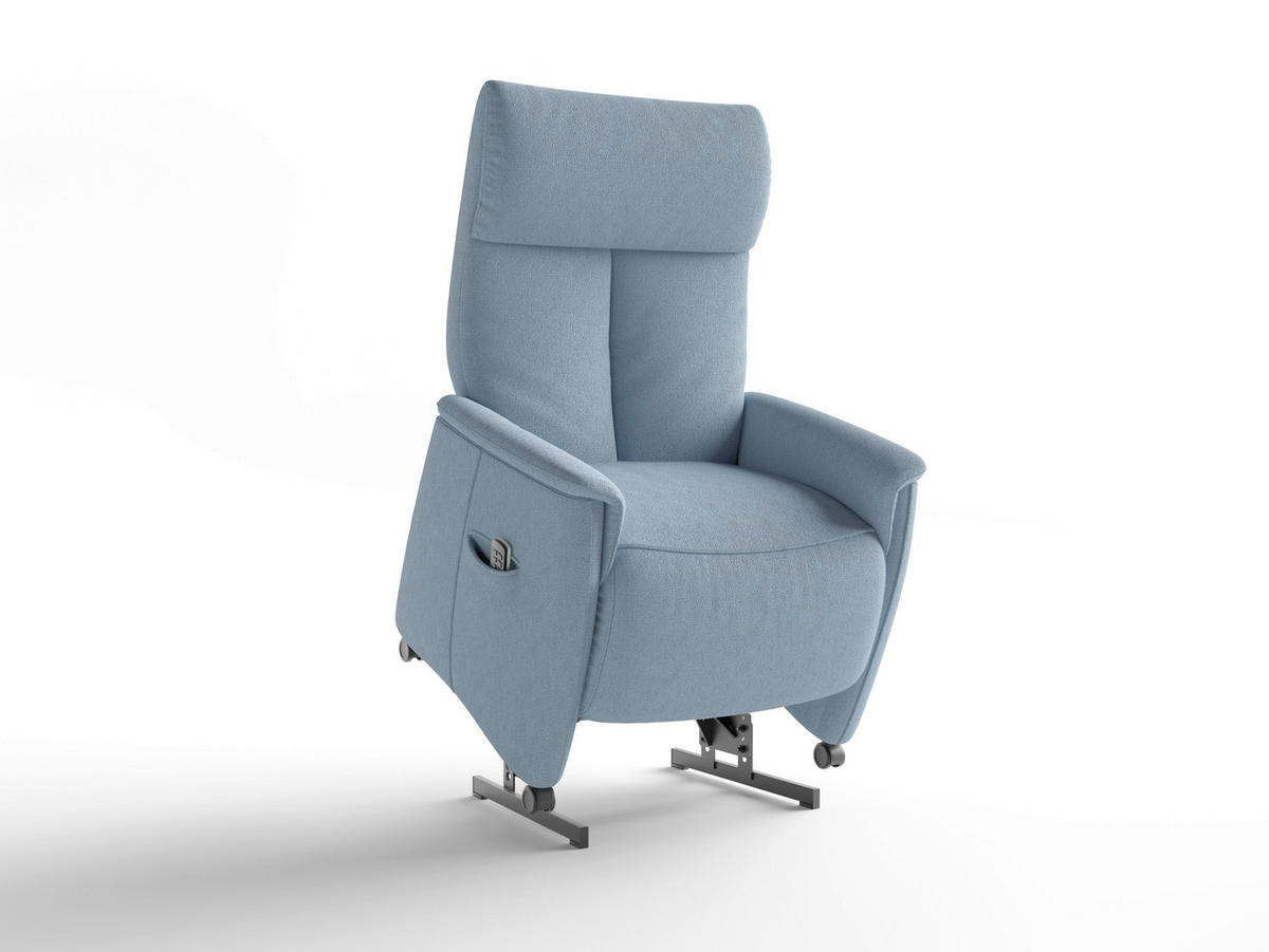 RELAXAČNÉ KRESLO, textil, svetlomodrá - svetlomodrá/čierna, Basics, textil/plast (76/119/84cm) - Sit & More