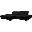 ECKSOFA  in Mikrofaser Anthrazit  198/290 cm  - Anthrazit/Schwarz, Design, Textil/Metall (198/290cm) - Xora