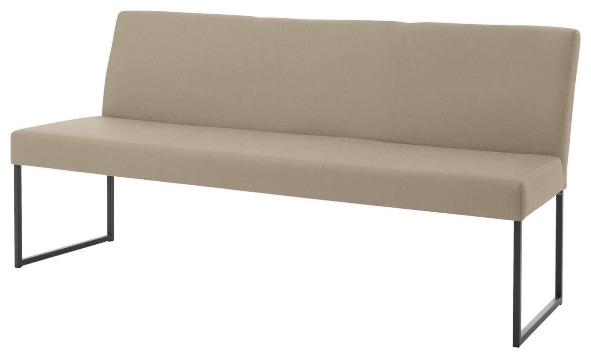 SITZBANK 180/86/62 cm Lederlook, beschichtet Taupe Metall  - Taupe/Anthrazit, Design, Textil/Metall (180/86/62cm) - Musterring