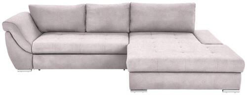 ECKSOFA Rosa Flachgewebe  - Silberfarben/Rosa, Design, Textil/Metall (306/174cm) - Carryhome