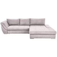 ECKSOFA in Flachgewebe Rosa  - Silberfarben/Rosa, Design, Textil/Metall (306/174cm) - MID.YOU