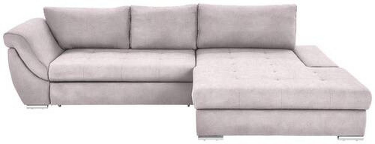 ECKSOFA in Flachgewebe Rosa  - Silberfarben/Rosa, Design, Textil/Metall (306/174cm) - MID.YOU