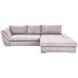 ECKSOFA Rosa Flachgewebe  - Silberfarben/Rosa, Design, Textil/Metall (306/174cm) - Carryhome