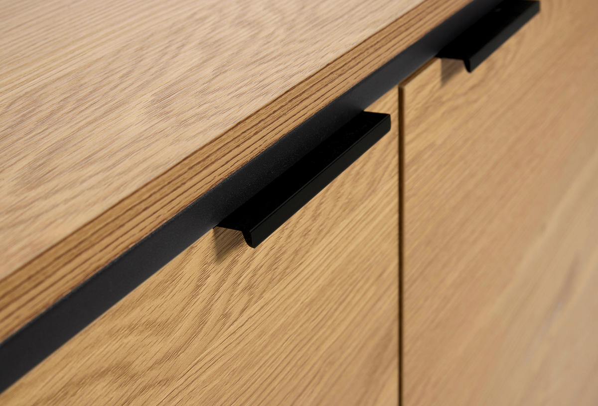 SIDEBOARD Eichefarben  105/80/45 cm  - Eichefarben/Schwarz, Design, Holzwerkstoff/Metall (105/80/45cm) - Lomoco