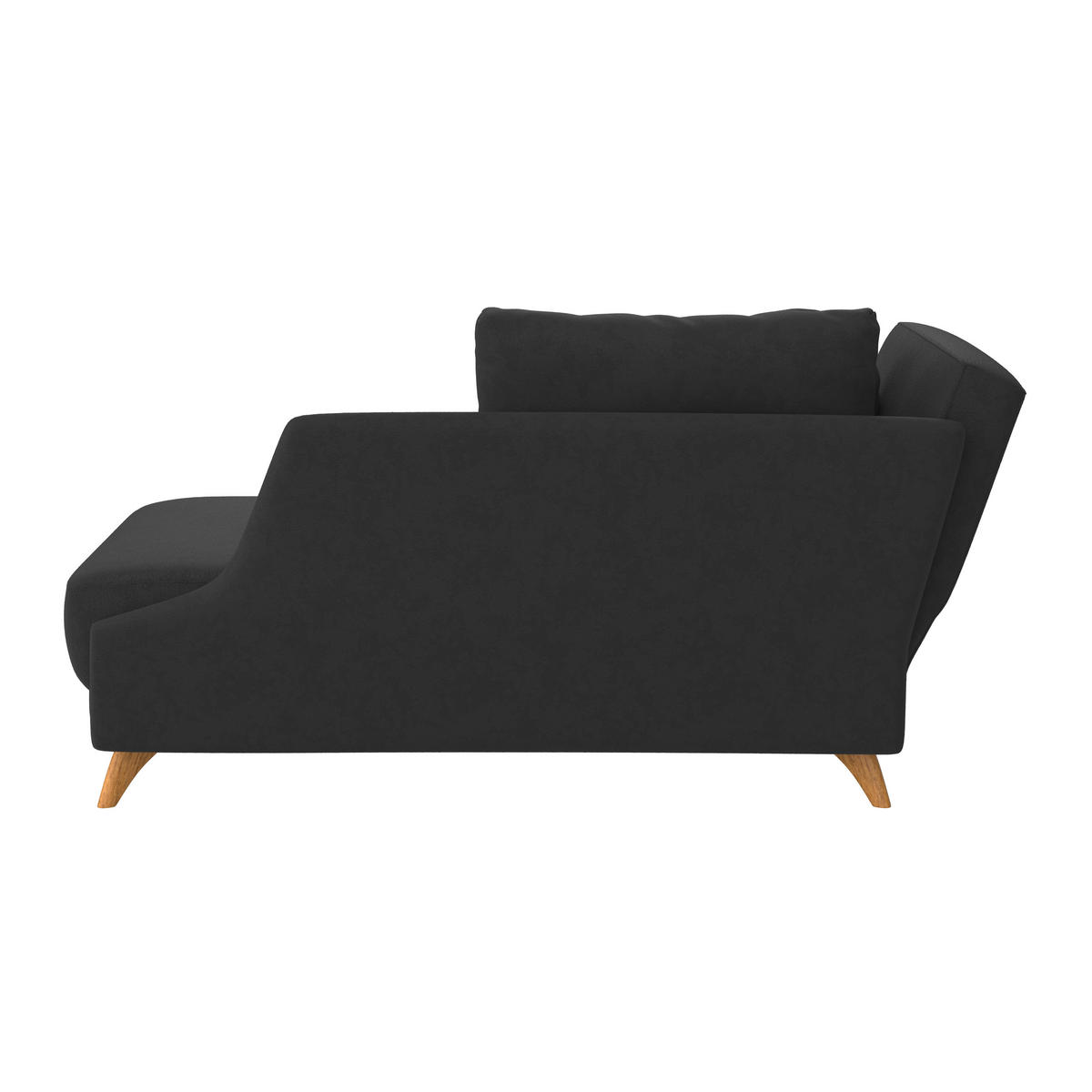 RÉCAMIERE in Flachgewebe Schwarz  - Eichefarben/Schwarz, Modern, Holz/Textil (205/74/94cm) - Bali