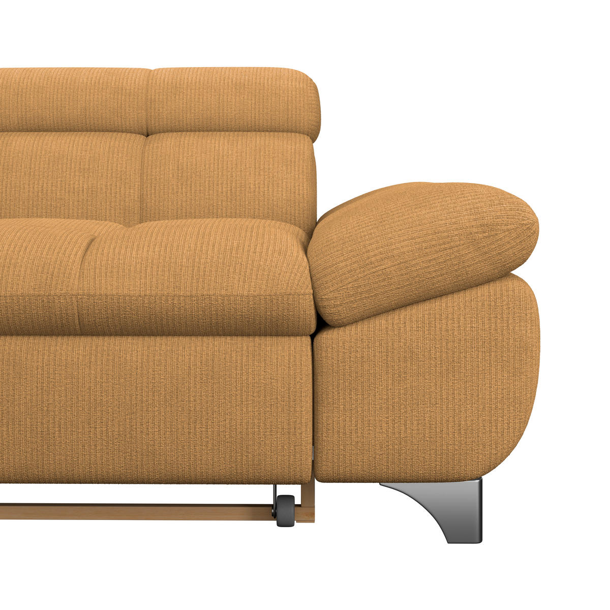 ECKSOFA Goldfarben Chenille  - Chromfarben/Goldfarben, KONVENTIONELL, Textil/Metall (234/312cm) - Livetastic