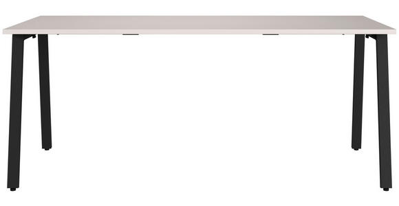 SCHREIBTISCH 180/80/75 cm, Schwarz, Kaschmir, in verschiedenen Holz-Dekoren erhältlich, justierbare Füße  - Kaschmir/Schwarz, MODERN, Holzwerkstoff/Metall (180/80/75cm) - Novel