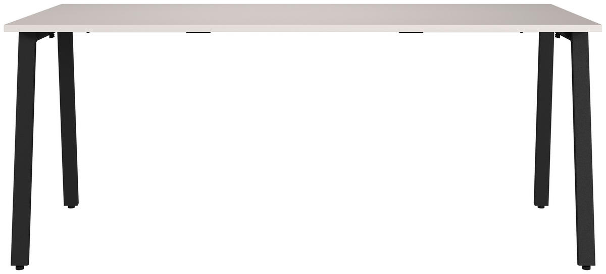 SCHREIBTISCH 180/80/75 cm, Schwarz, Kaschmir, in verschiedenen Holz-Dekoren erhältlich, justierbare Füße  - Kaschmir/Schwarz, MODERN, Holzwerkstoff/Metall (180/80/75cm) - Novel