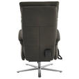 RELAXSESSEL in Leder Grau  - Edelstahlfarben/Grau, Design, Leder/Metall (70/124/85cm) - Cantus