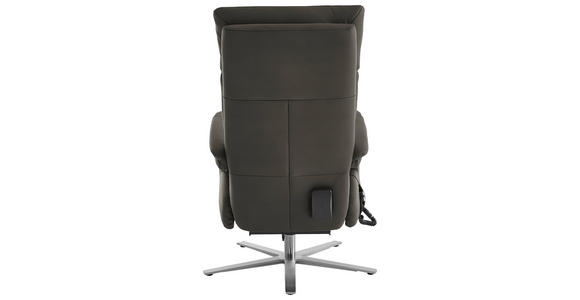 RELAXSESSEL in Leder Grau  - Edelstahlfarben/Grau, Design, Leder/Metall (70/124/85cm) - Cantus