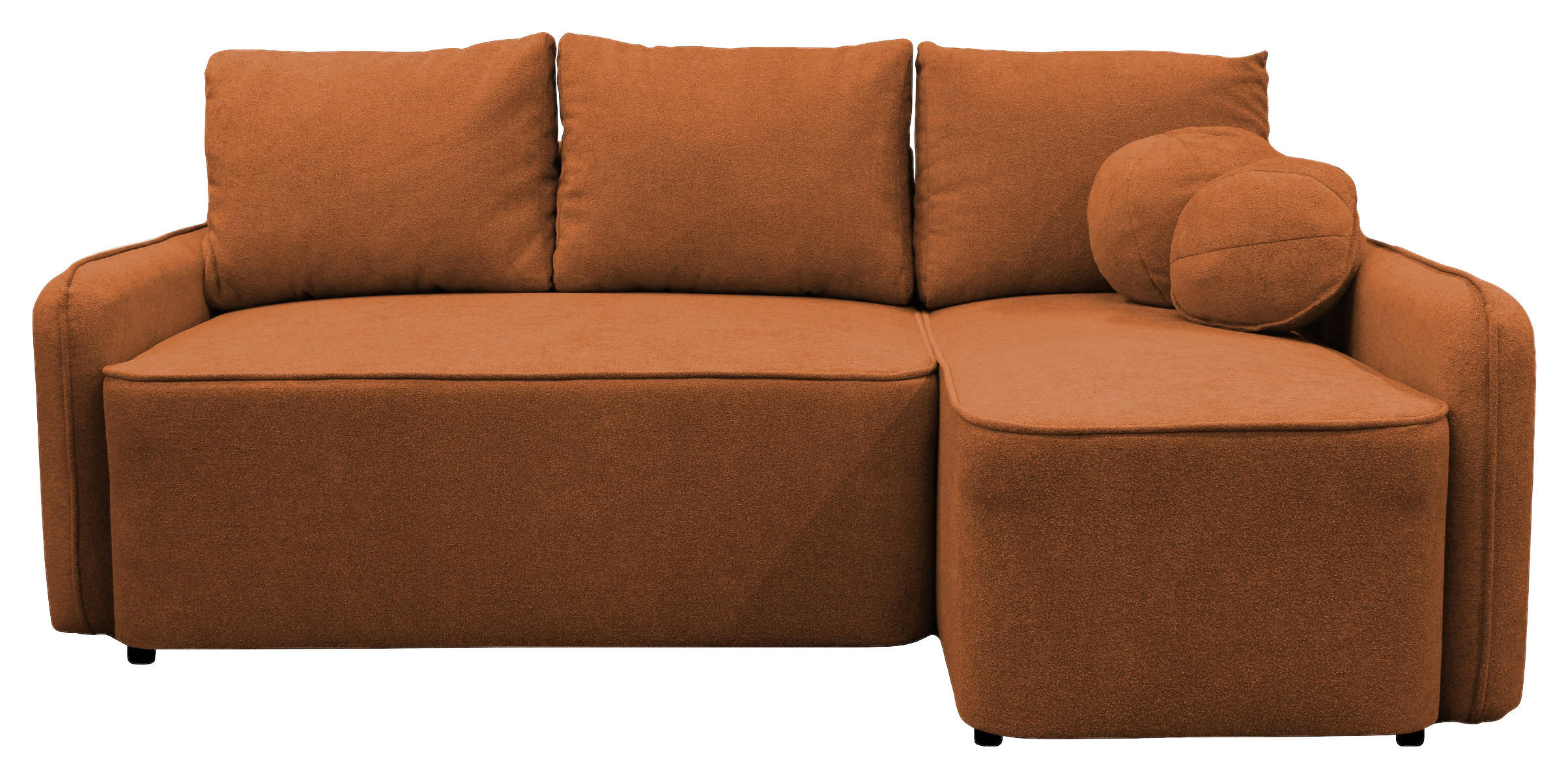 ECKSOFA Rostfarben Struktur, Bouclé  - Rostfarben/Schwarz, Design, Kunststoff/Textil (209/143cm) - MID.YOU