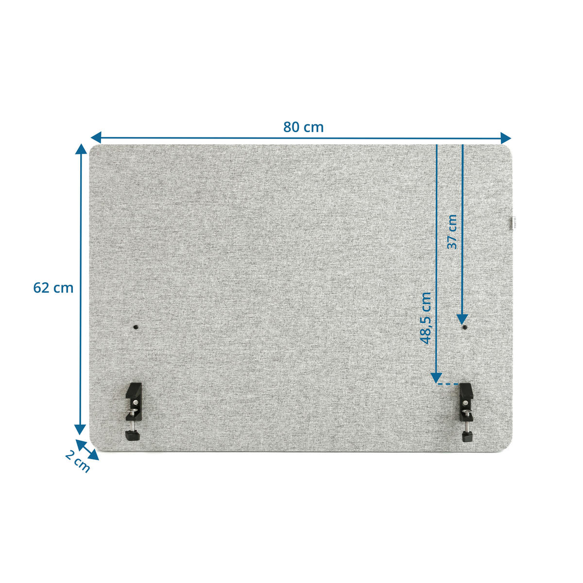 TRENNWAND Kunststoff, Textil Hellgrau  - Hellgrau, Basics, Kunststoff/Textil (80/62/2cm) - MID.YOU