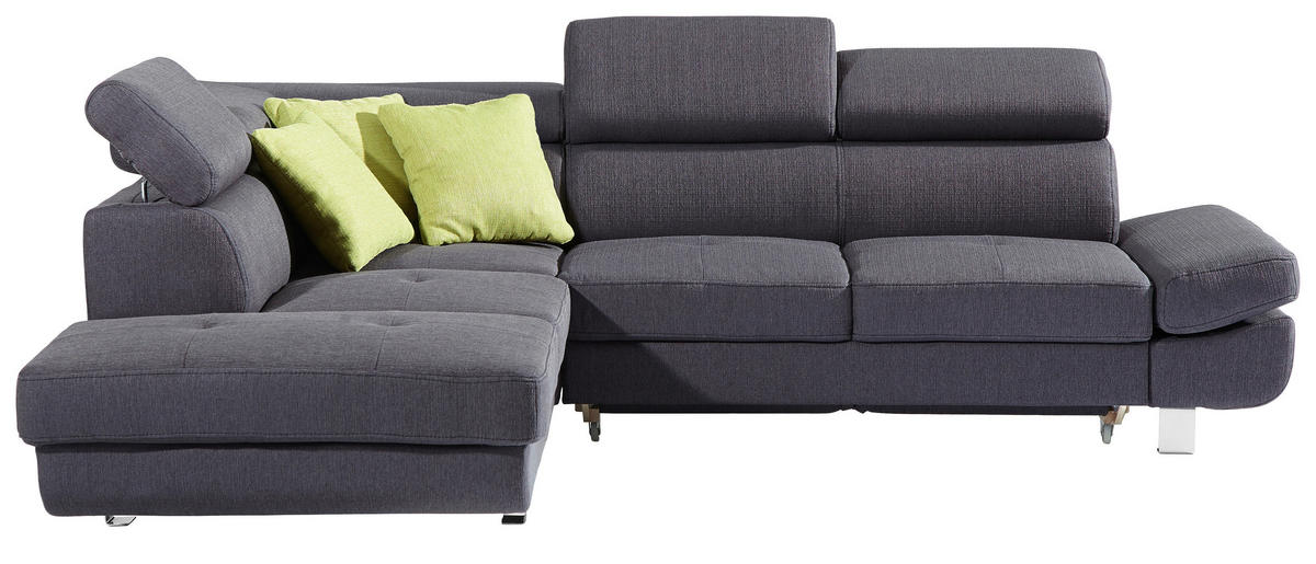 SEDEŽNA GARNITURA, tkanina antracit  - barve kroma/zelena, Design, kovina/tekstil (229/270cm) - Xora