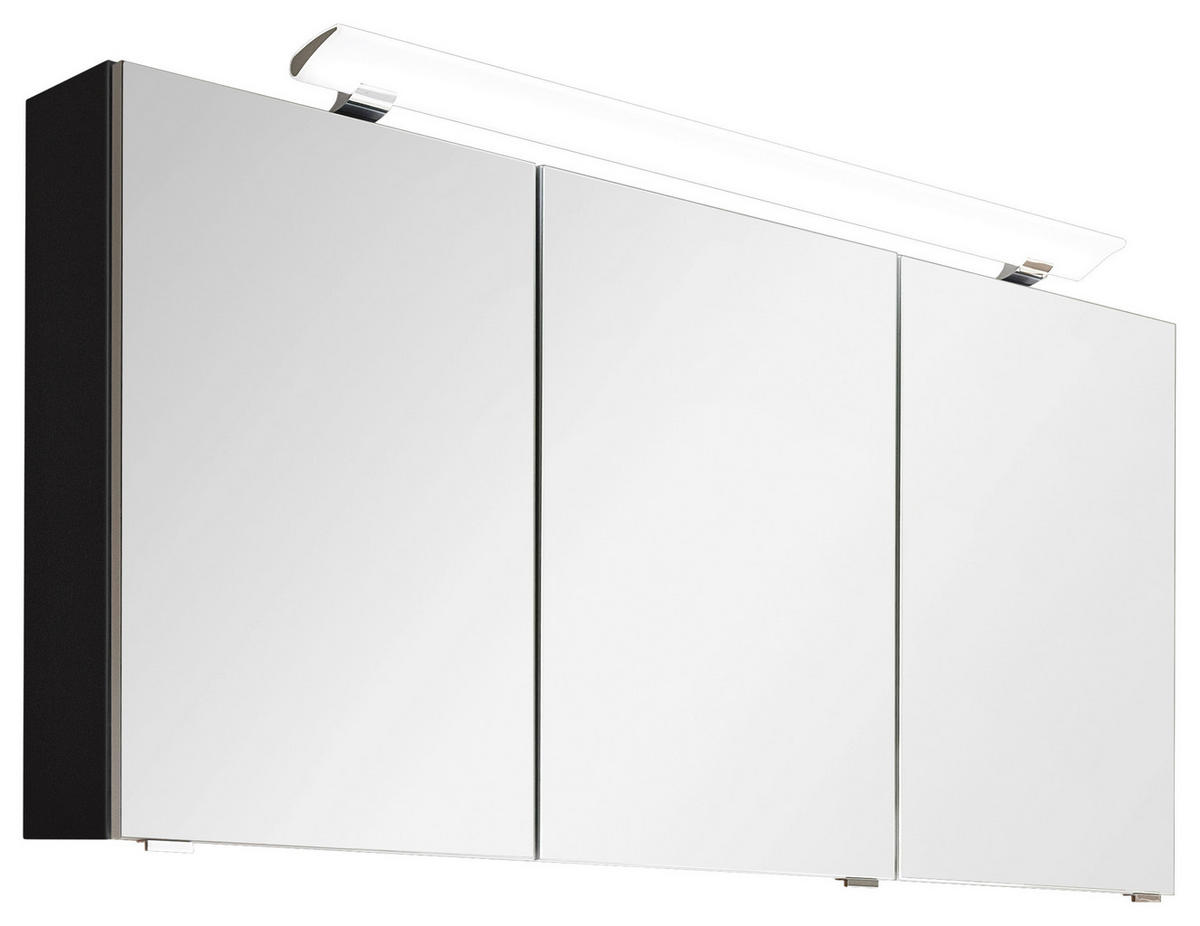 SPIEGELSCHRANK 120/68,7/15 cm  - Chromfarben/Dunkelgrau, Design, Glas/Holzwerkstoff (120/68,7/15cm) - Novel