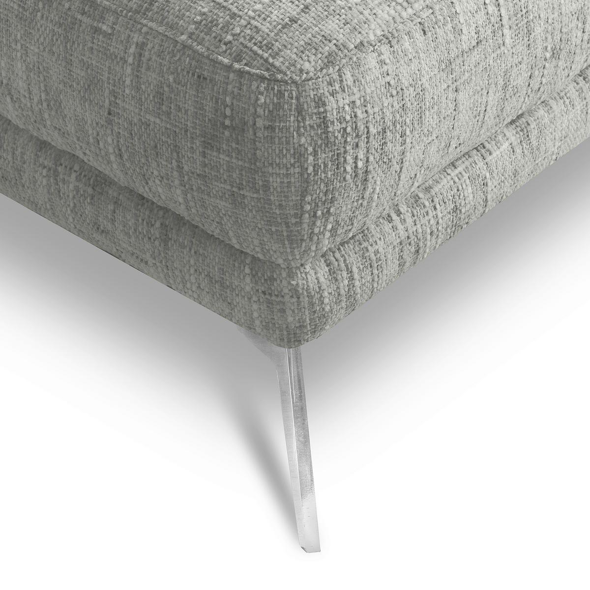 HOCKER Textil Grau  - Chromfarben/Grau, Design, Textil/Metall (96/45/80cm) - P & B