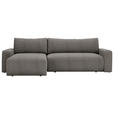 ECKSOFA in Cord Dunkelgrau  - Dunkelgrau/Schwarz, MODERN, Kunststoff/Textil (150/245cm) - Carryhome