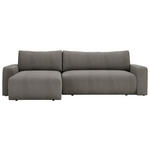 ECKSOFA Dunkelgrau Cord  - Dunkelgrau/Schwarz, MODERN, Kunststoff/Textil (150/245cm) - Carryhome