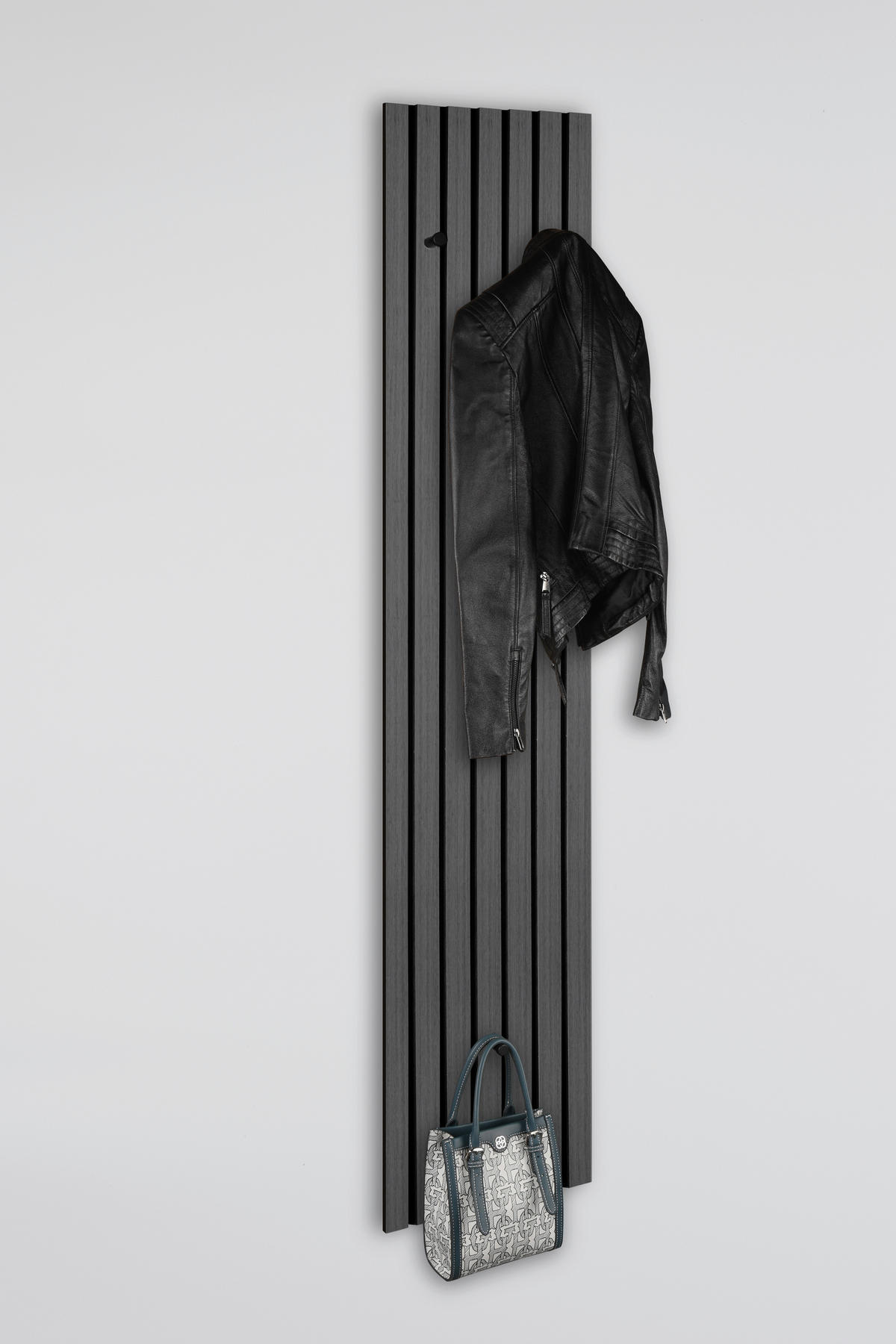 GARDEROBENPANEEL  in 25/160/7 cm  - Schwarz/Grau, MODERN, Holzwerkstoff/Textil (25/160/7cm) - Xora