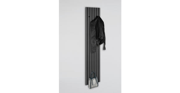 WANDGARDEROBE  in Grau, Schwarz  - Schwarz/Grau, MODERN, Holzwerkstoff/Textil (25/160/7cm) - Xora