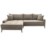 ECKSOFA  in Cord Taupe  173/280 cm  - Taupe/Schwarz, KONVENTIONELL, Textil/Metall (173/280cm) - Hom`in